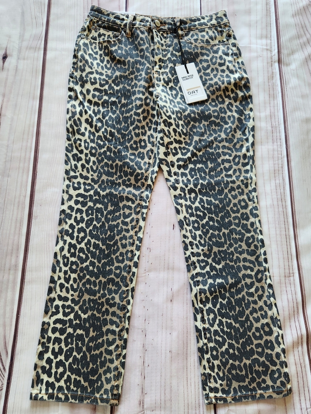 NWT OAT New York "Mid Rise Slim Fit" Leopard Print Jean, Women's Size 8/29 - Picture 3 of 11
